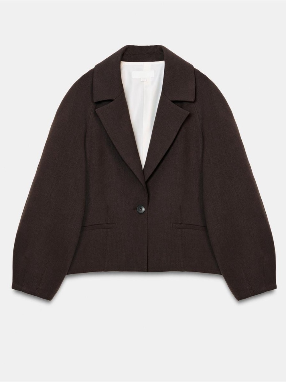 Zara Dark Brown Single-Button Tailored Women's Blazer